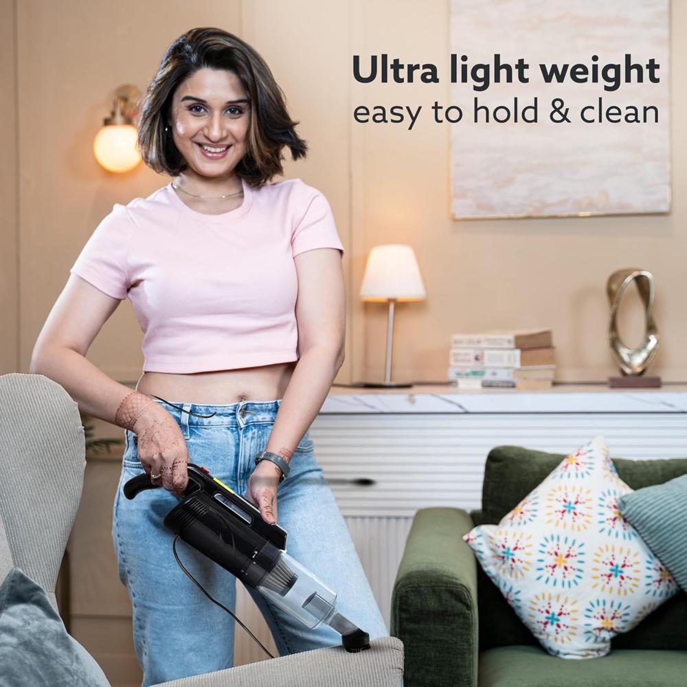 AGARO Regal Lite Hand Held Vacuum Cleaner, 700W,for Home Use, Dry Vacuuming, 15 Kpa Suction Power, Lightweight & Durable Body, Small/Mini Size 34215