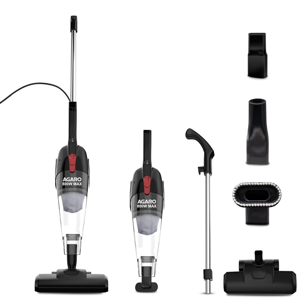 AGARO Regal Plus Upright Vacuum Cleaner, 2-in-1, Handheld & Stick, Dry Vacuuming, for Home Use, 800 Watts, 6.5 kPa Suction Power, Bagless 33423