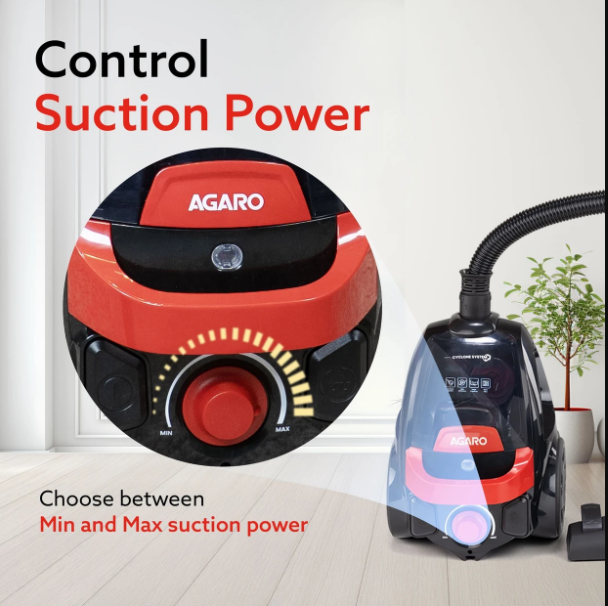 AGARO ICON Bagless Dry Vacuum Cleaner up to 24 kPa Variable Suction with Cyclonic Technology 33424