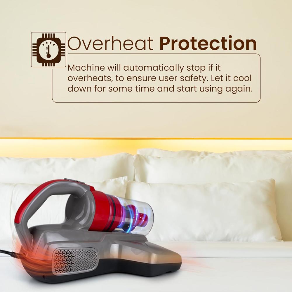 AGARO Grand Bed Vacuum Cleaner, Mite Remover, Cyclonic Technology for Dust Collection, UV Light Sterilization, 12kPa Suction Power, Suitable for Bed, Sofa, Pillow & Other Fabric Surfaces 33993