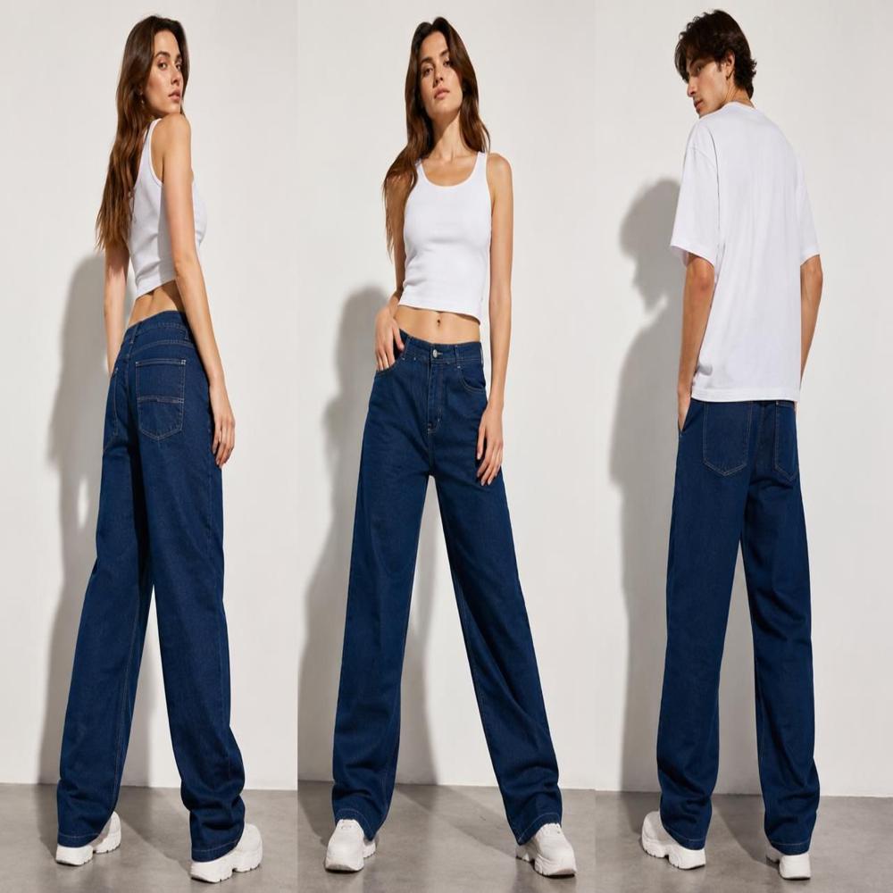 ladies baggy straight fit jeans