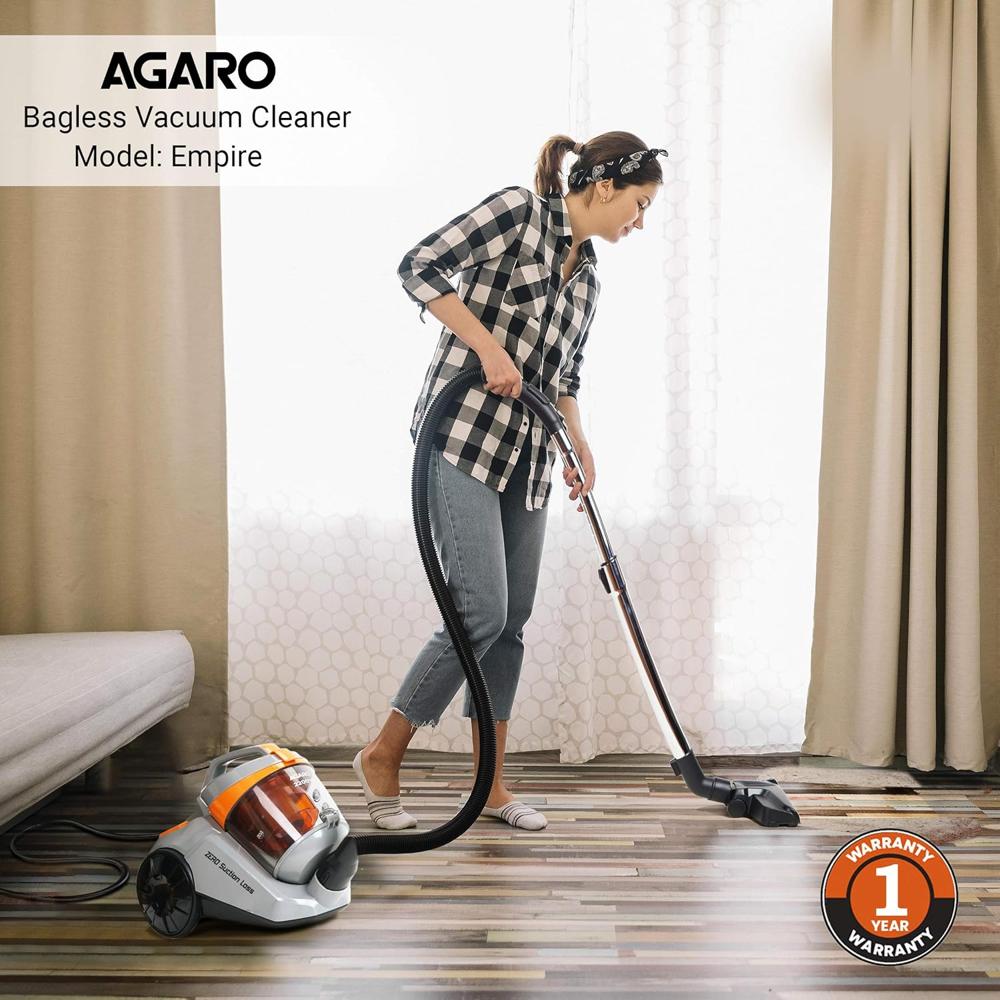 AGARO Empire 2200 Watts Bagless Vacuum Cleaner, for Home & Office, Cyclonic Suction System, Dry Vacuuming, 450 Air Watts Suction Powe 33425
