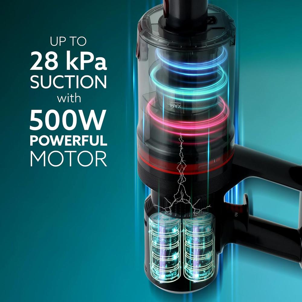 AGARO Imperial Cordless Stick Vacuum Cleaner, 2in1 Handheld & Stick, 500W Brushless Motor, 28 kPa Suction Power, 3 Adjustable Suction Modes, Rechargeable, Rotary Brush, Bagless 34044