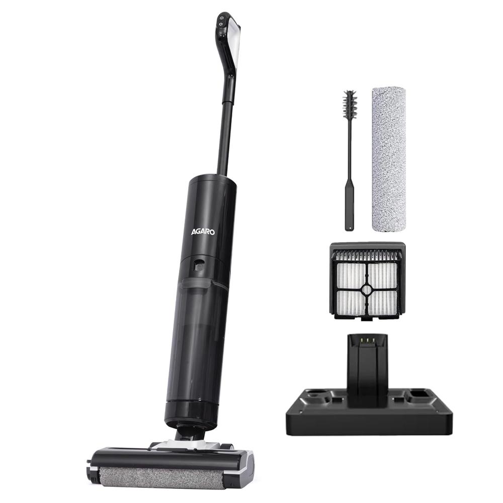 AGARO Royal Mop & Vacuum Cleaner, Wet & Dry Cleaner for Multi-Type Hard Floor, HEPA Filter, Lightweight Cordless, Brushless Motor, Smart Display  34300