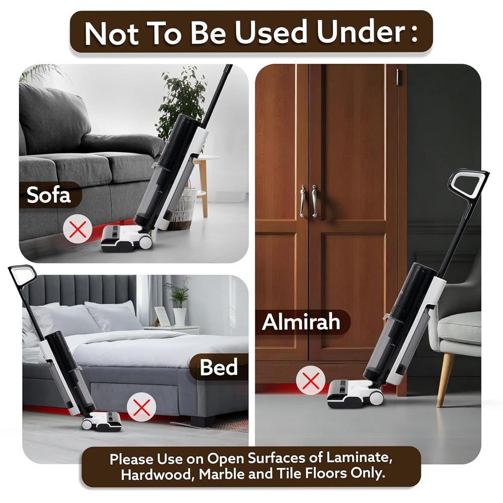 AGARO Royal Mop & Vacuum Cleaner, Wet & Dry Cleaner for Multi-Type Hard Floor, HEPA Filter, Lightweight Cordless, Brushless Motor, Smart Display  34300