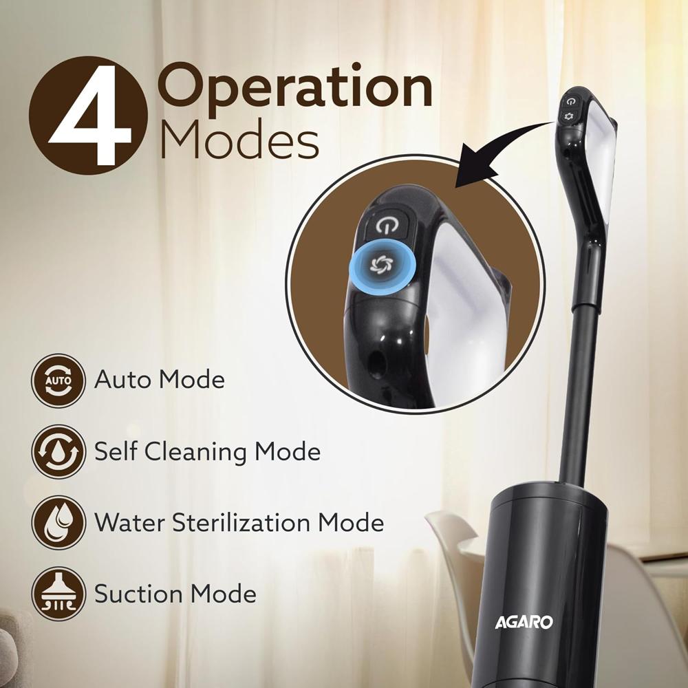 AGARO Royal Mop & Vacuum Cleaner, Wet & Dry Cleaner for Multi-Type Hard Floor, HEPA Filter, Lightweight Cordless, Brushless Motor, Smart Display  34300