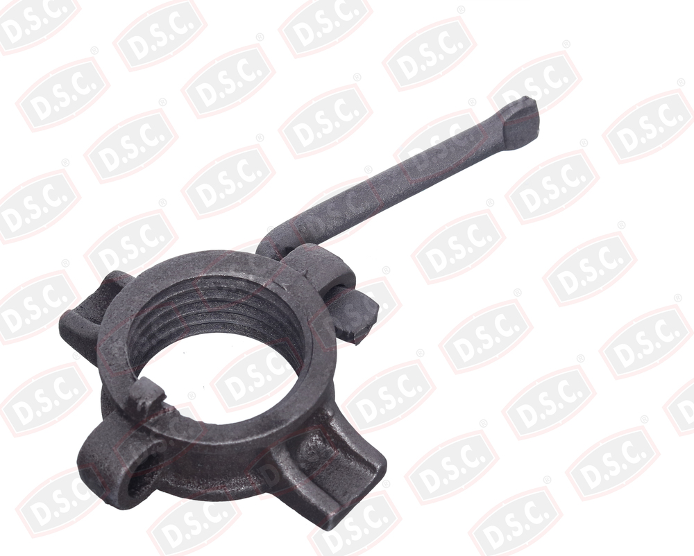 L Type Handle Scaffolding Prop Nut - Cast Iron, Black, Heavy-Duty Threads, Welded L-Handle
