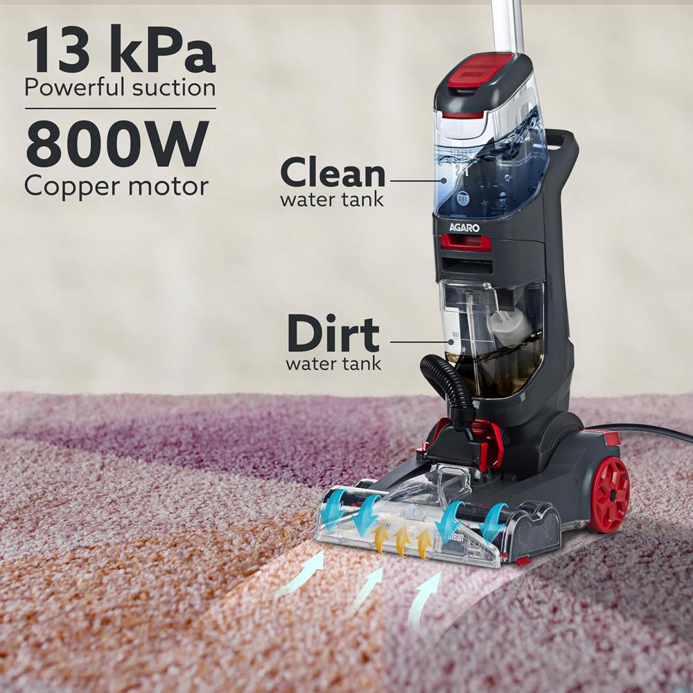 AGARO Elite Upright Wet & Dry Carpet Cleaner, Deep Clean Carpet with Wet & Dry Vacuum, Spot Cleaner  34208