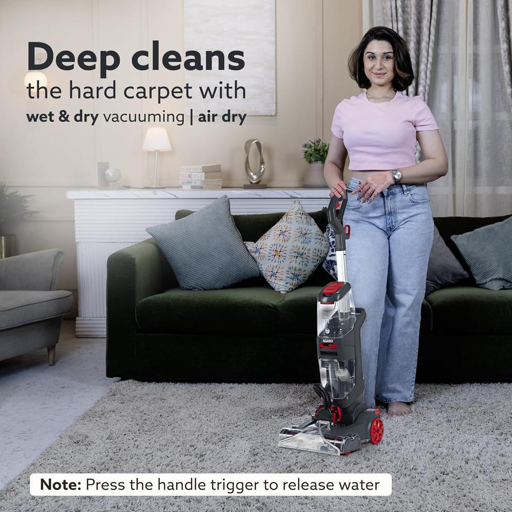 AGARO Elite Upright Wet & Dry Carpet Cleaner, Deep Clean Carpet with Wet & Dry Vacuum, Spot Cleaner  34208