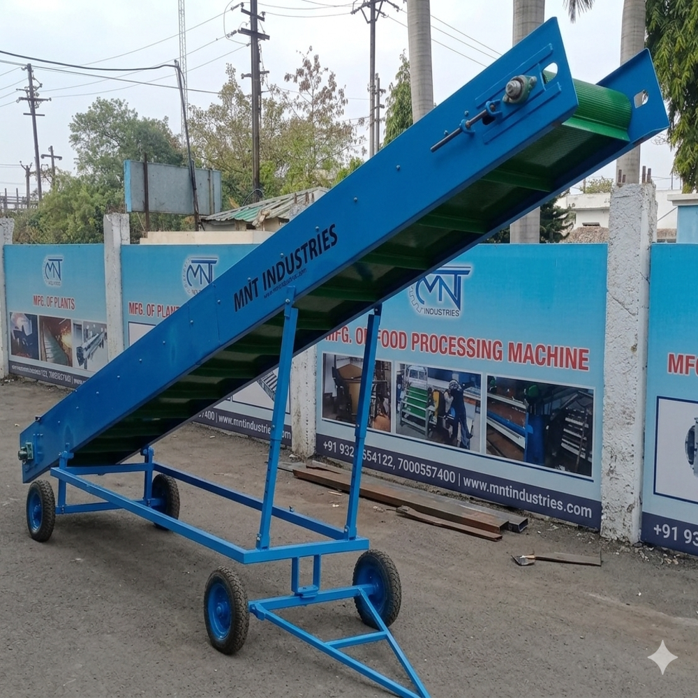 Bag Loading Conveyor - Stainless Steel, Flat Belt Structure | Fire Resistant, Live Powered Roller Conveyor, Industrial Use, 1-year Warranty