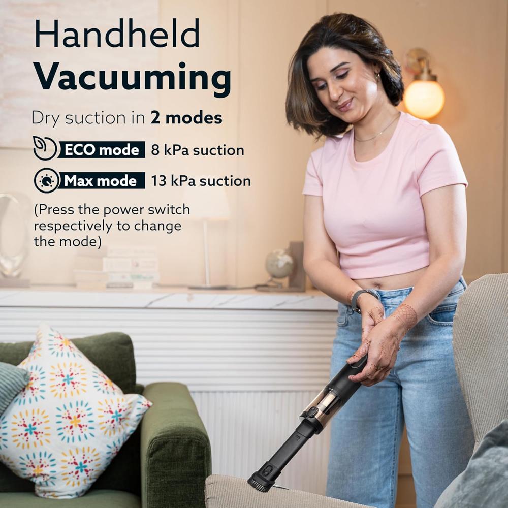 AGARO Royal Mini Hand Held Vacuum Cleaner, Portable Car Vacuum, 13 kPa Powerful Suction Vacuum Cleaner, Low Noise, 34218