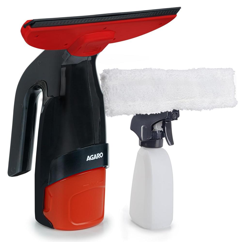 AGARO Delite Electric Glass Vacuum Cleaner, Spray & Vacuum, 28 Cm Suction Blade, Cordless, 360 ML Spray Bottle