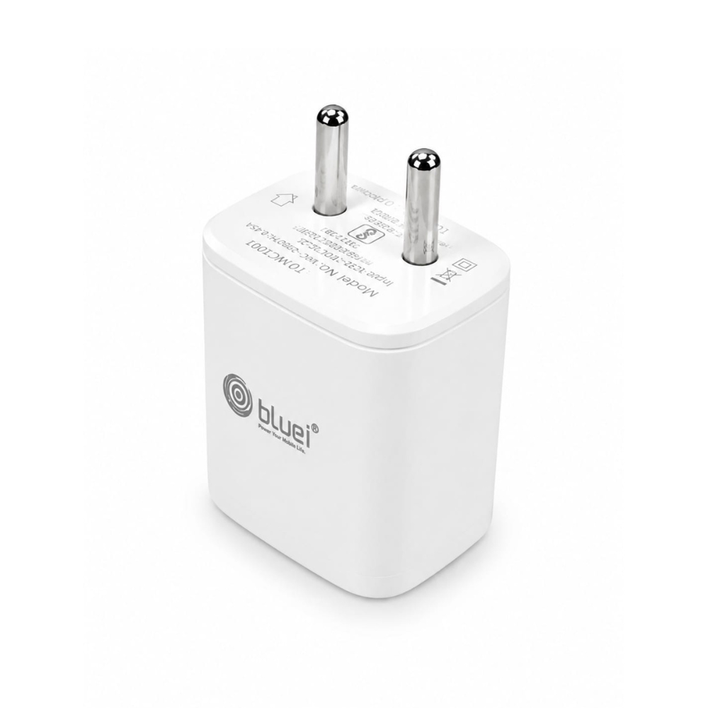 Bluei TWC1001 12W Fast Jumbo Charger with Type-C Cable | Smart Fast Charging Adapter | Mobile Charger for Smartphones & Tablets