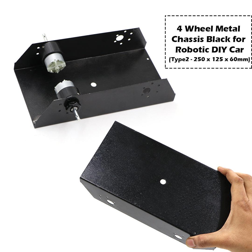 4 Wheel Black Metal Chassis