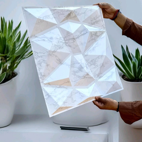 3D White Wall PVC Panel