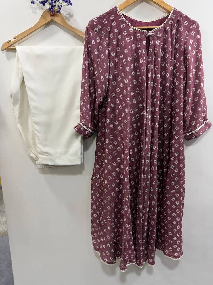 The Plum Bandhani-Print Co-Ord Set