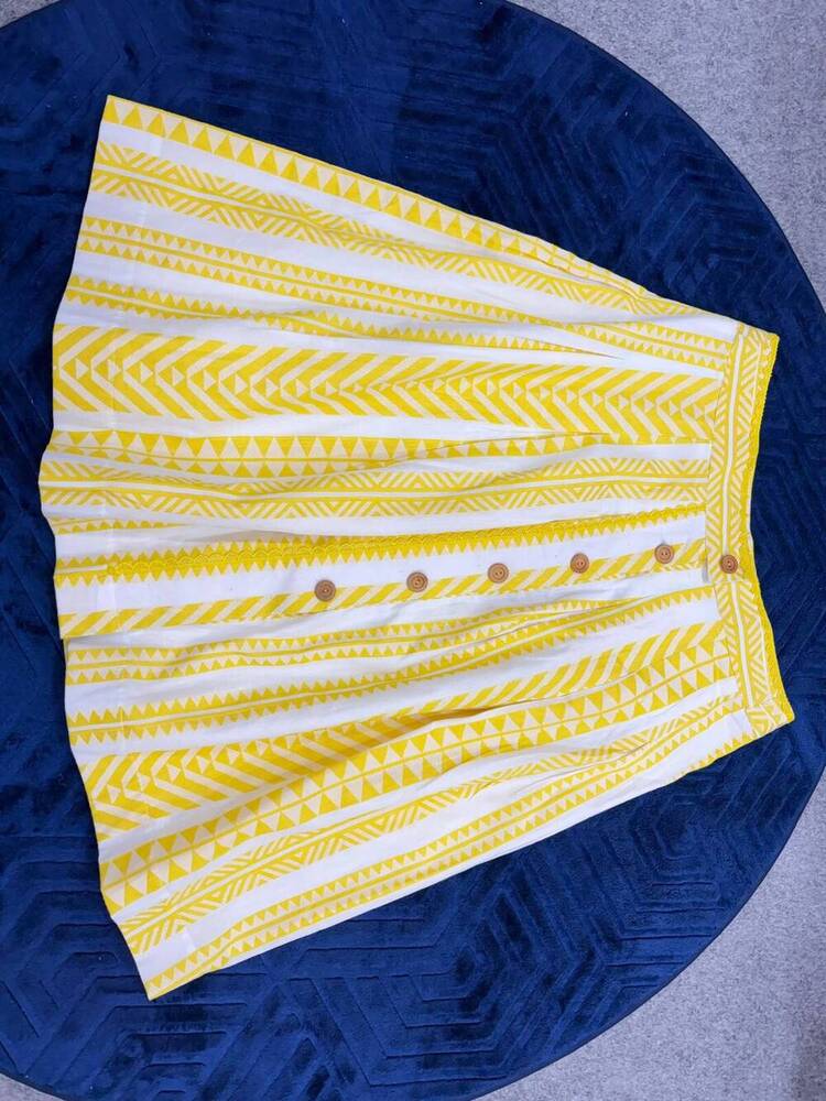 Sunshine Yellow Tribal-Print Skirt