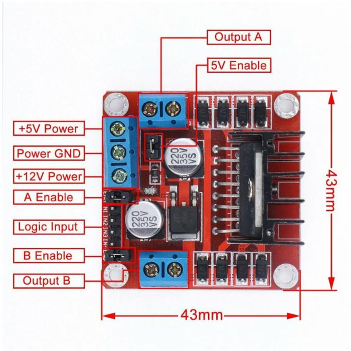 L298N 2A Motor Driver Module Brushed DC Motors