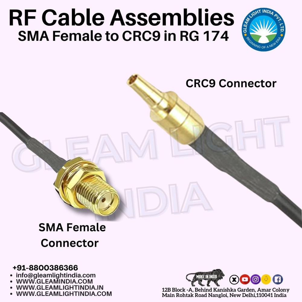 SMA Female To Dual CRC9 Male Plug In RG 174