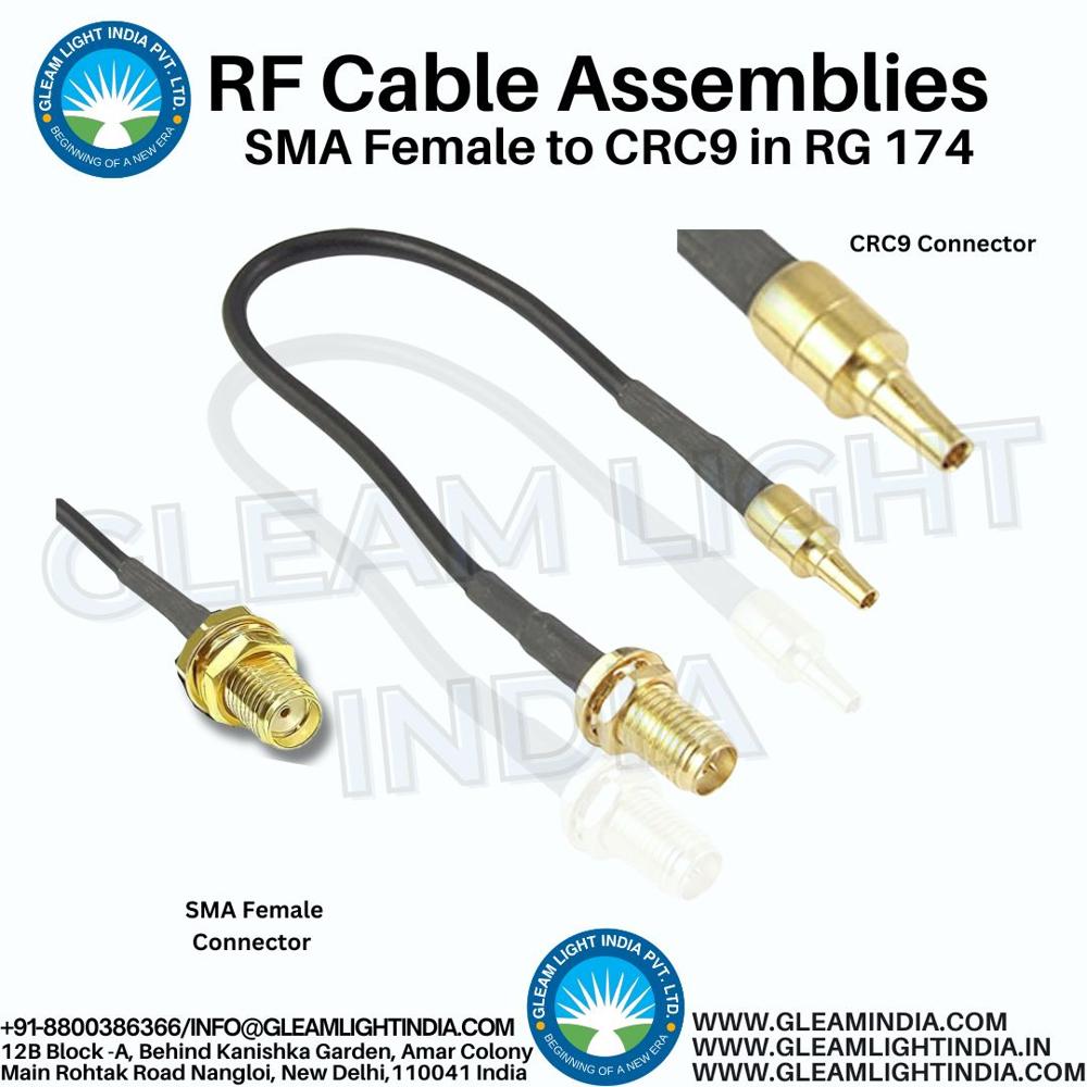 SMA Female To Dual CRC9 Male Plug In RG 174