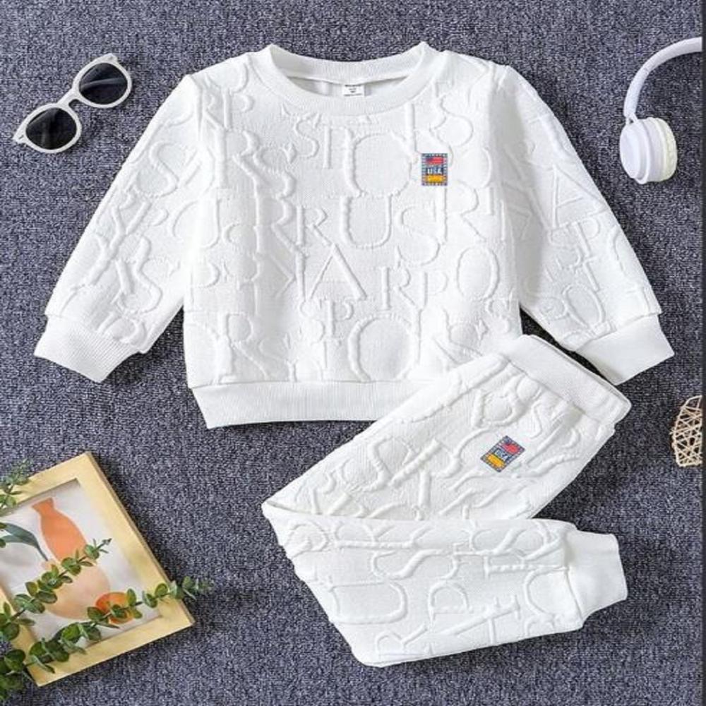 Kids Boys Full Sleeve White ANd Black Dress