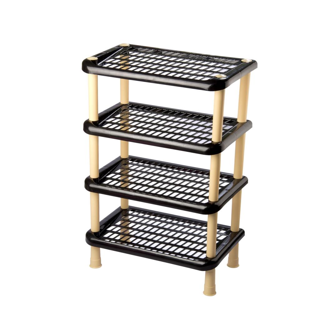 Small 4 Tier Shoe Rack - Color: Brown