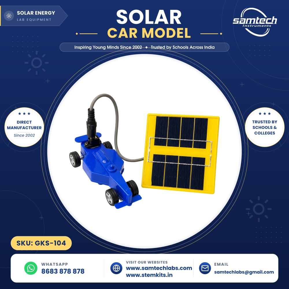 Solar Car Model - Plastic Body, 20x10x8 Cm, Yellow/black | Solar Panel Powered, Portable, Eco-friendly, Stem Education