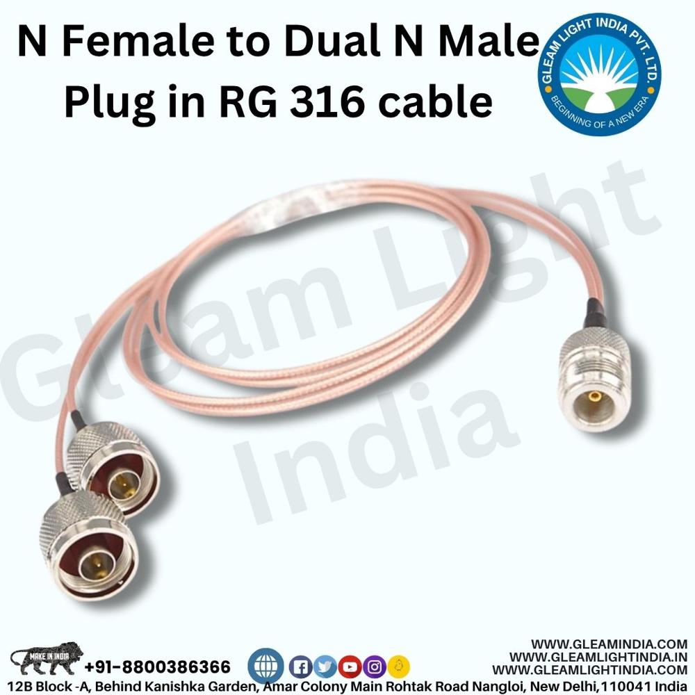 N Female to Dual N Male Plug in RG 316 cable