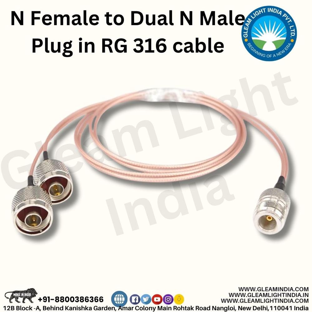 N Female to Dual N Male Plug in RG 316 cable