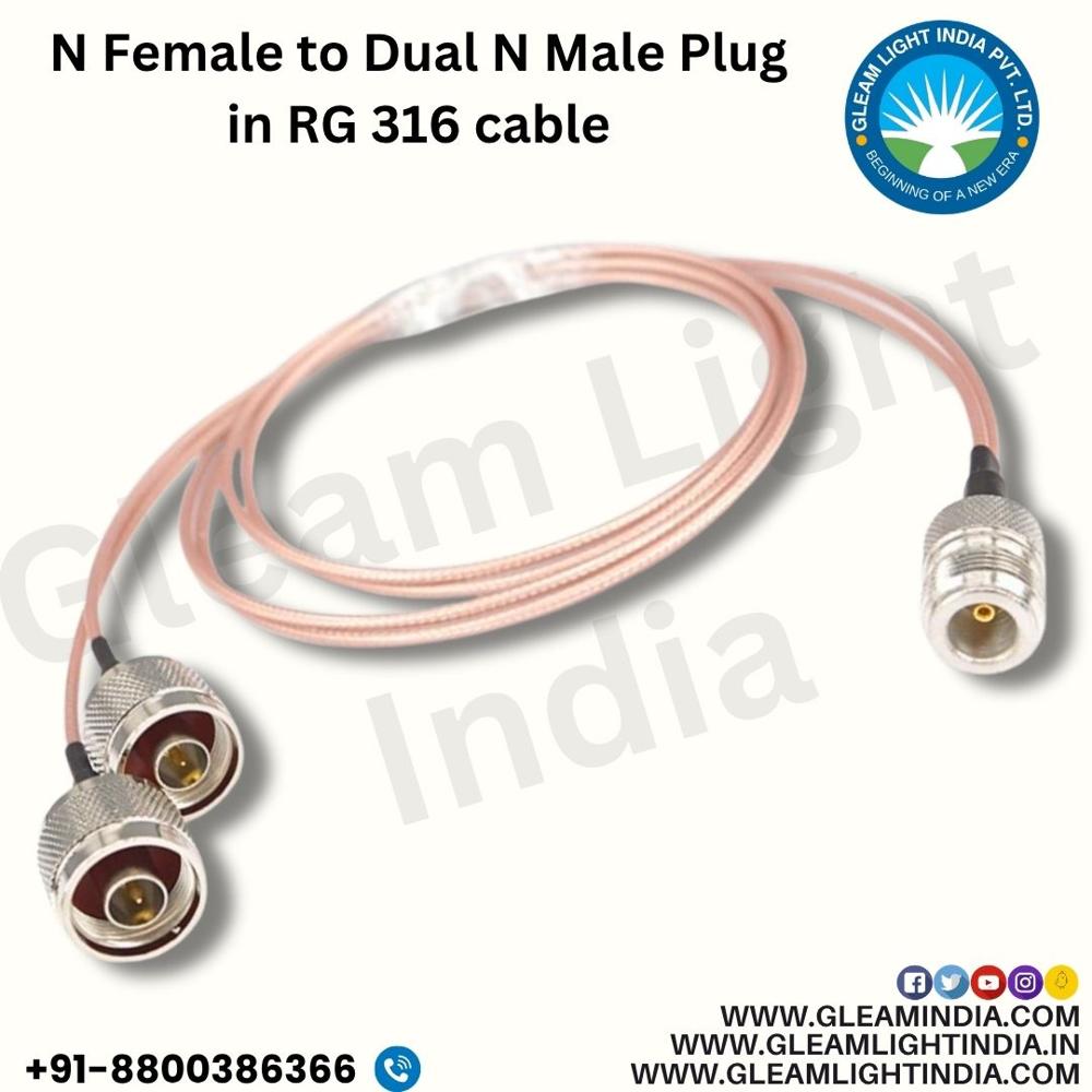 N Female to Dual N Male Plug in RG 316 cable