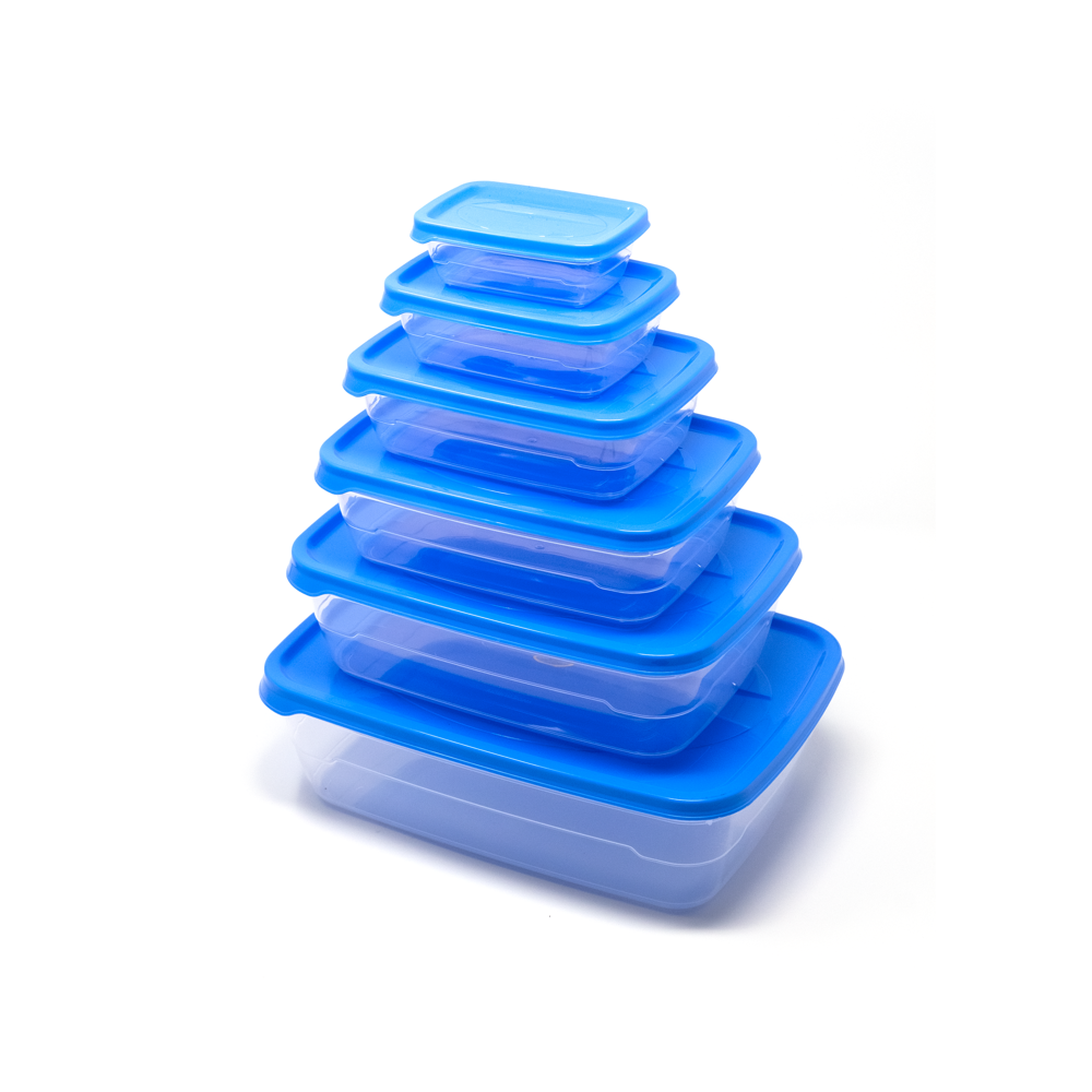 Plastic Solitaire Containers - Plastic Multi Storage, 8 Pcs Set (150+325+650+1250+2200+3500+5000+7500ml) | Airtight, Bpa Free, Reusable, Stackable, Nestable
