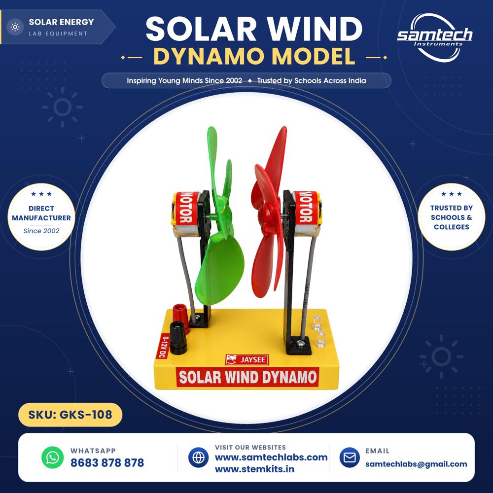 Solar Wind Dynamo Model - Acrylic, 50x38x10 Cm, Multi-color | Interactive Electromagnetic Induction Demonstration
