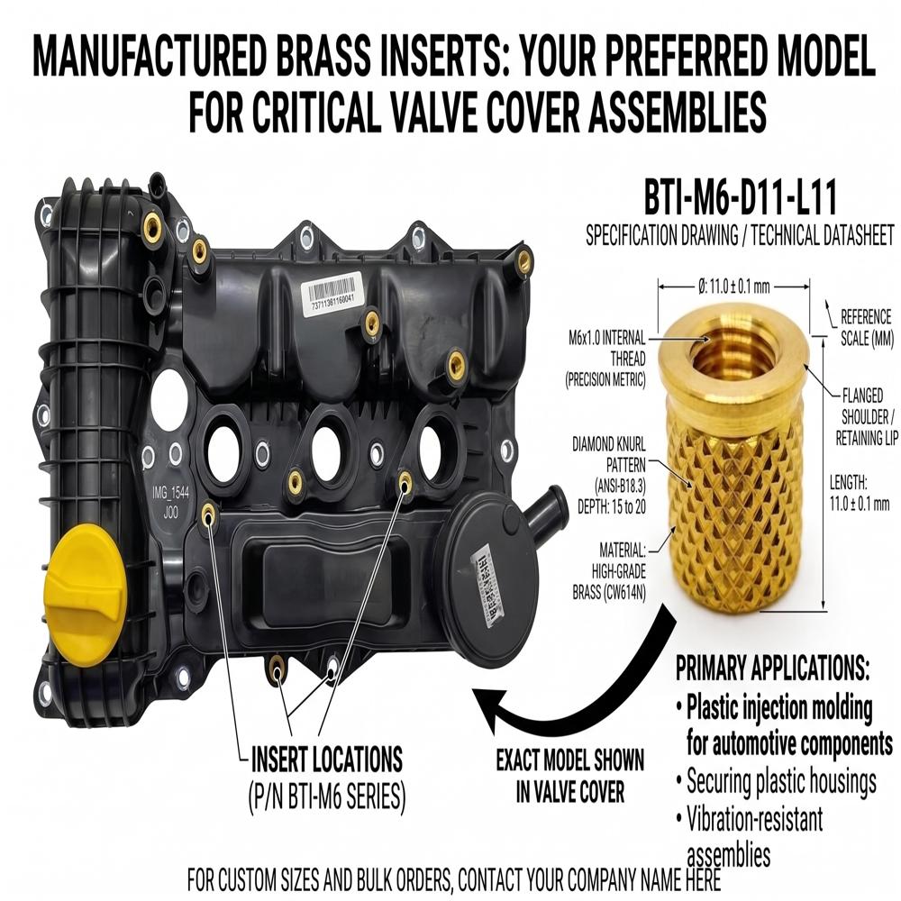 M6 11x11 Brass Knurled Threaded Insert