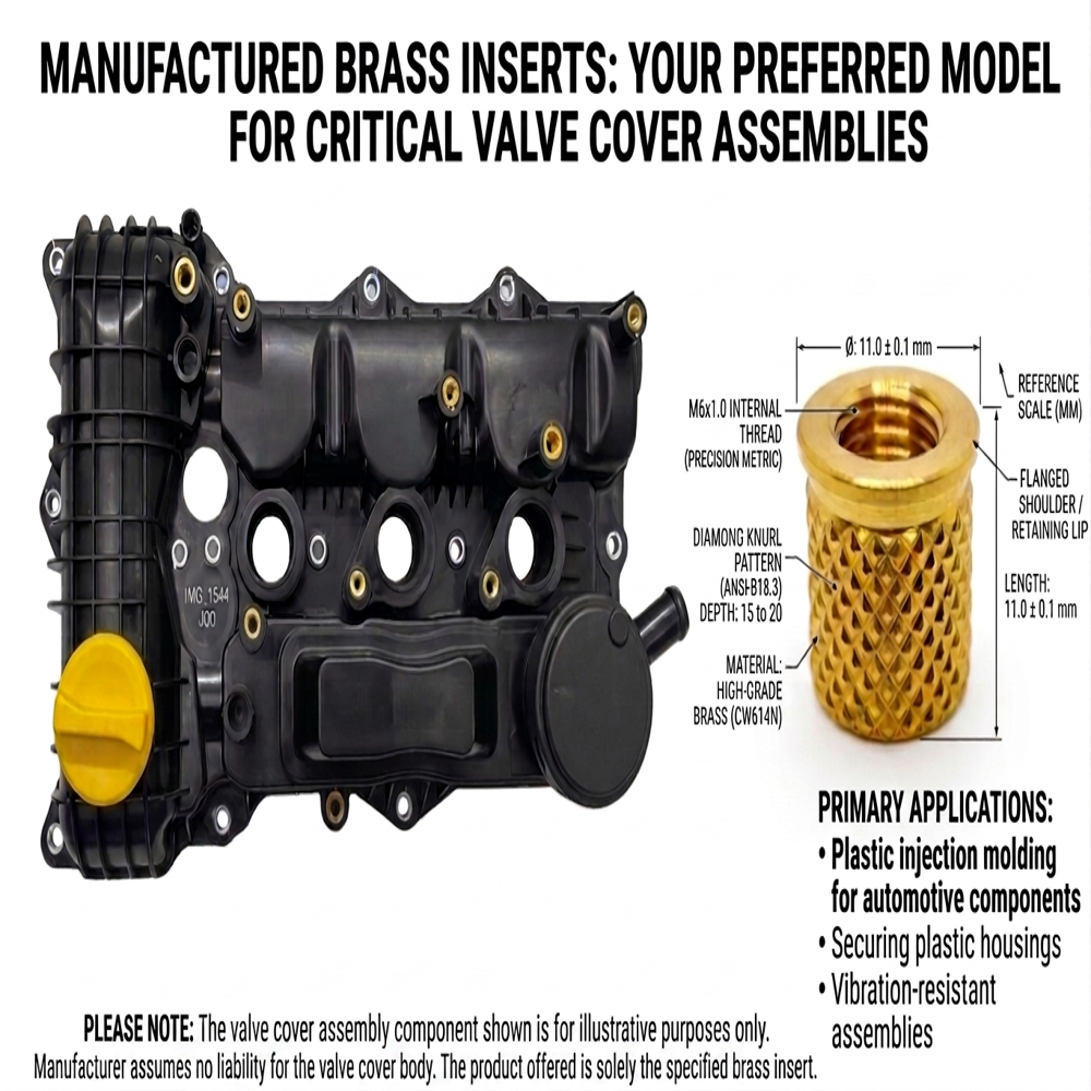 M6 11x11 Brass Knurled Threaded Insert