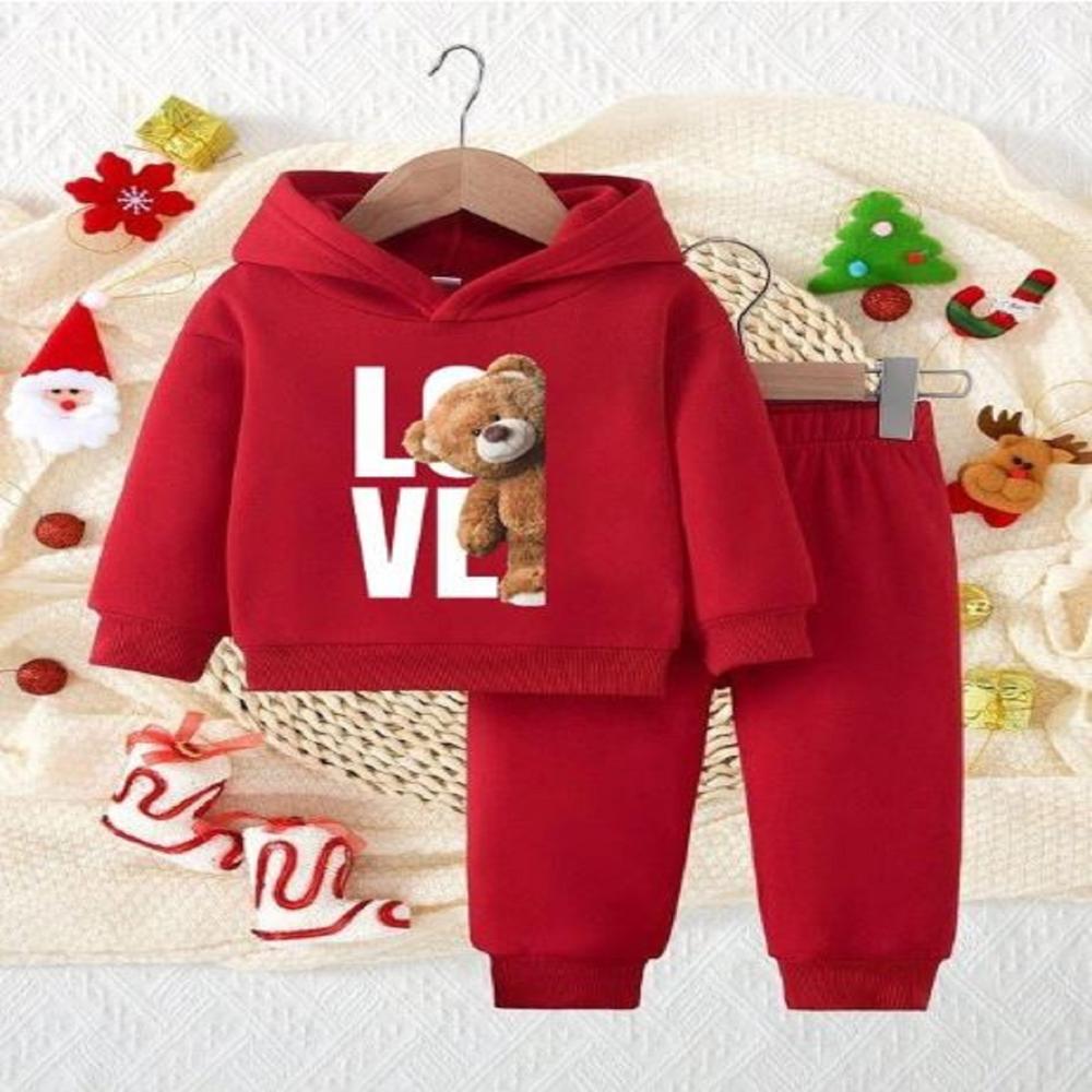 Stay Cool Full Red Hoodie Set For Kids