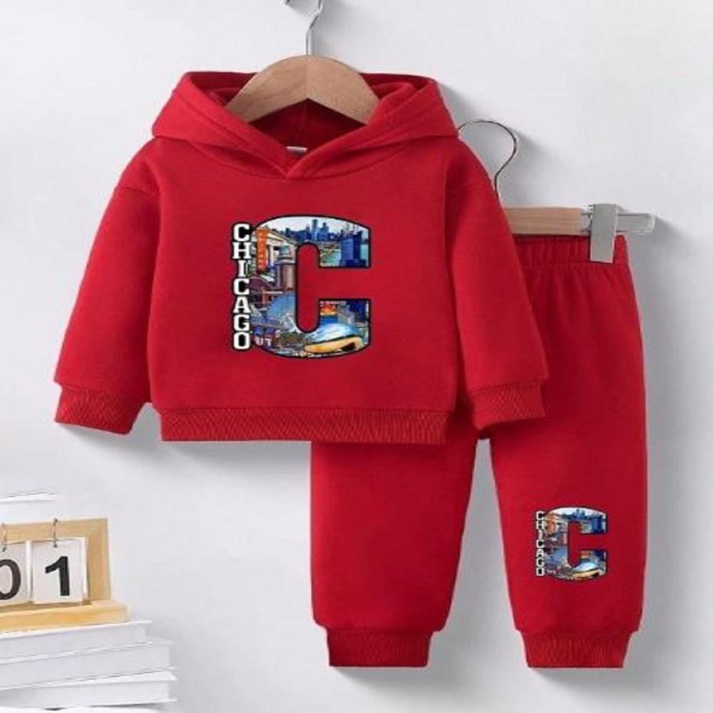 Stay Cool Full Red Hoodie Set For Kids
