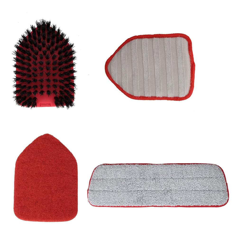 AGARO Elite Cleaning MOP Refill Set, 4 Pcs, Microfiber Pad, Scrubber Pad, Hard Bristle Pad, for Tiles, Kitchen, Toilet, Window Glass, Detachable Head, Compatible with AGARO Mop & Brush 34124