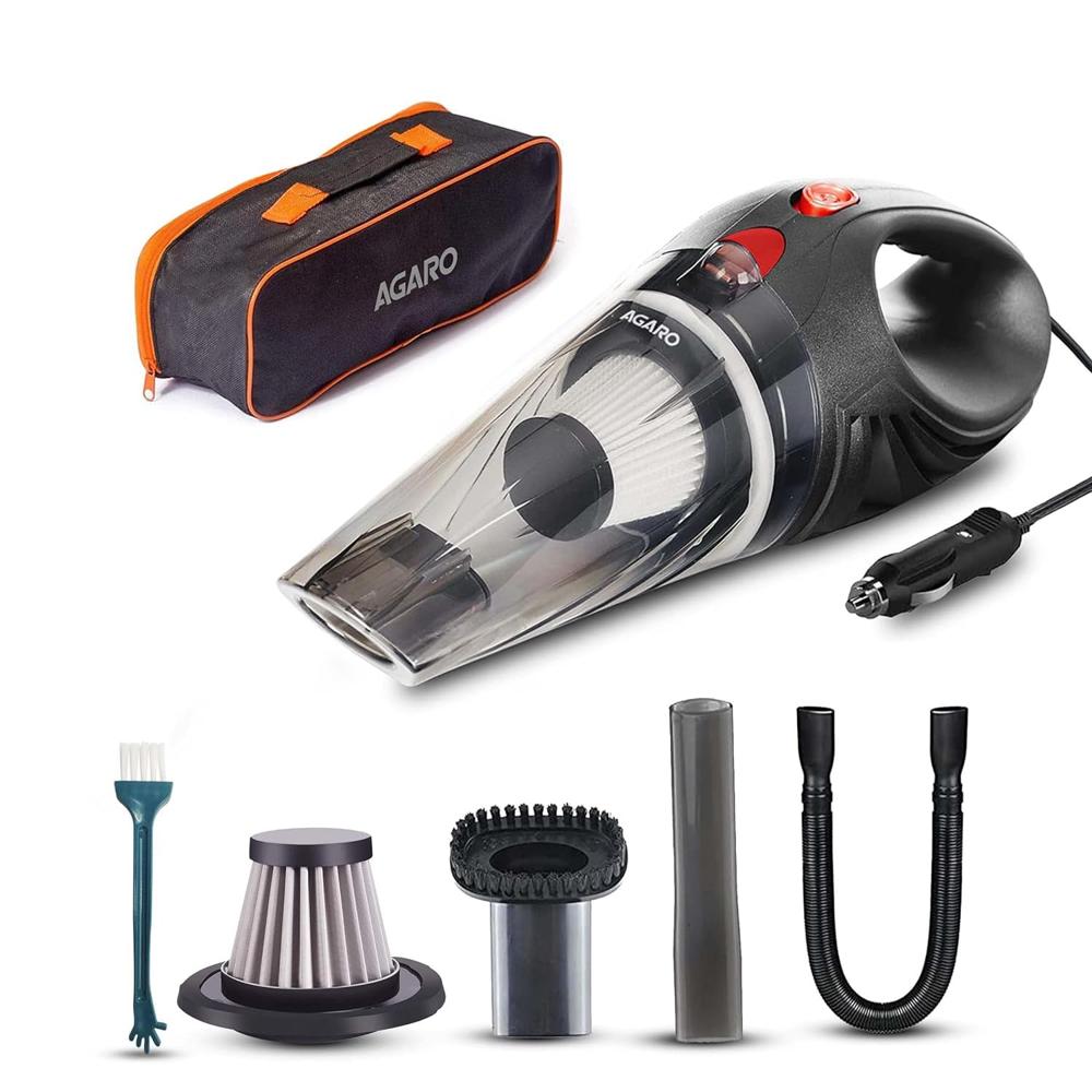 AGARO Car Vacuum Cleaner, Portable, Handheld, 12V DC /106W, 4.5KPA Power Socket, 14.7ft Long Cord,Stainless Steel Filter 33737