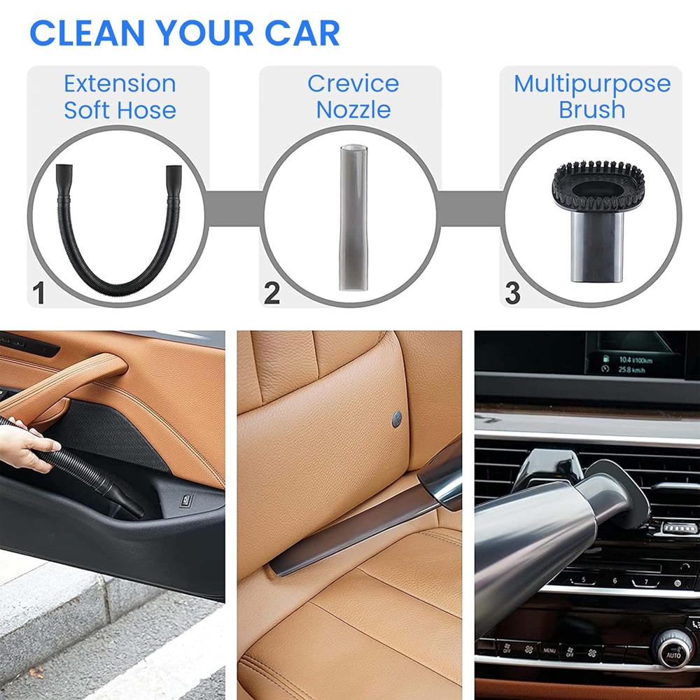 AGARO Car Vacuum Cleaner, Portable, Handheld, 12V DC /106W, 4.5KPA Power Socket, 14.7ft Long Cord,Stainless Steel Filter 33737
