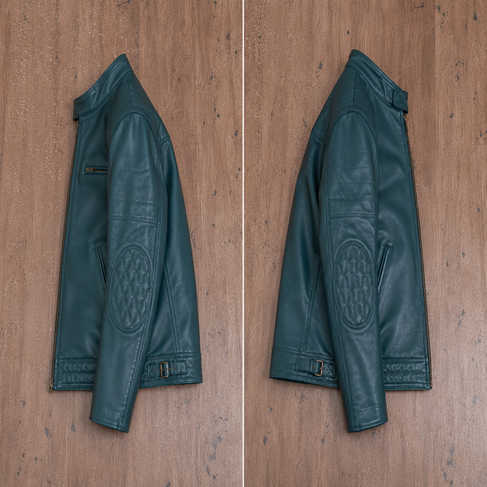 Olive Green Faux Leather Jacket