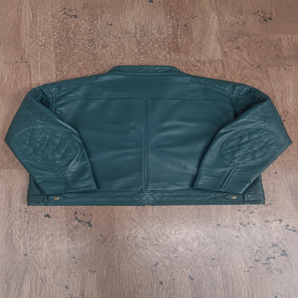 Olive Green Faux Leather Jacket