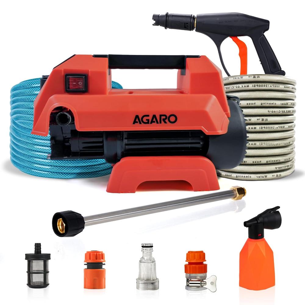 AGARO Icon High Pressure Washer, Car Washer, 1800 Watts Motor, 125 Bars, 6.5L/Min Flow Rate, 8 Meters Outlet Hose, Portable, Car, Bike and Home Cleaning Purpose 34155