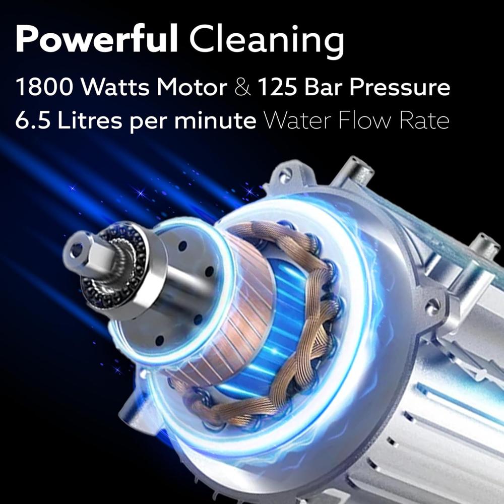 AGARO Icon High Pressure Washer, Car Washer, 1800 Watts Motor, 125 Bars, 6.5L/Min Flow Rate, 8 Meters Outlet Hose, Portable, Car, Bike and Home Cleaning Purpose 34155
