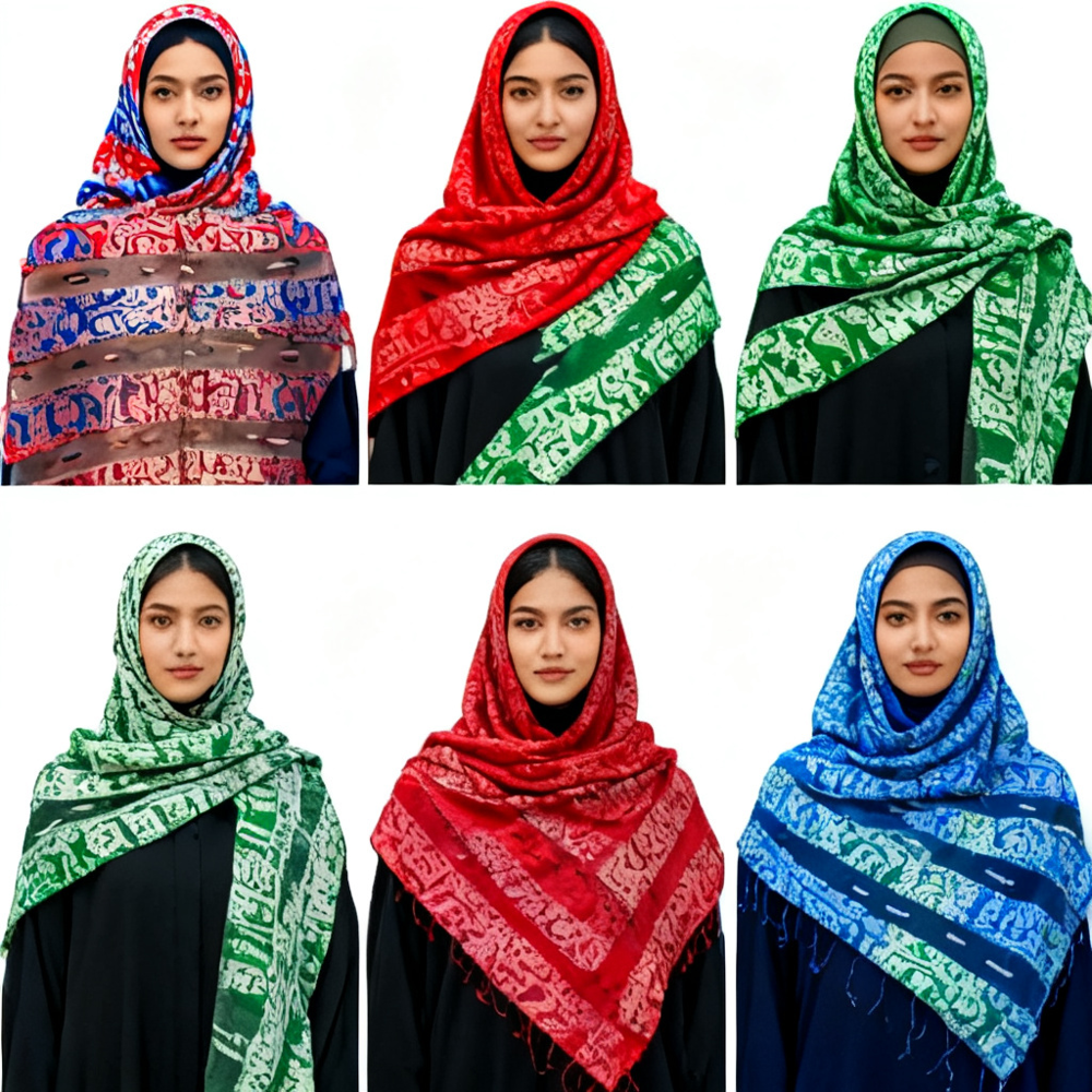 Silk Cotton Calligraphy Printed Stoles