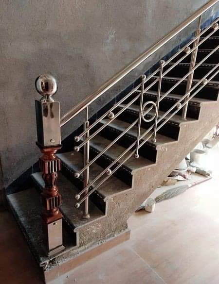 Silver Stainless Steel Staircase Railing