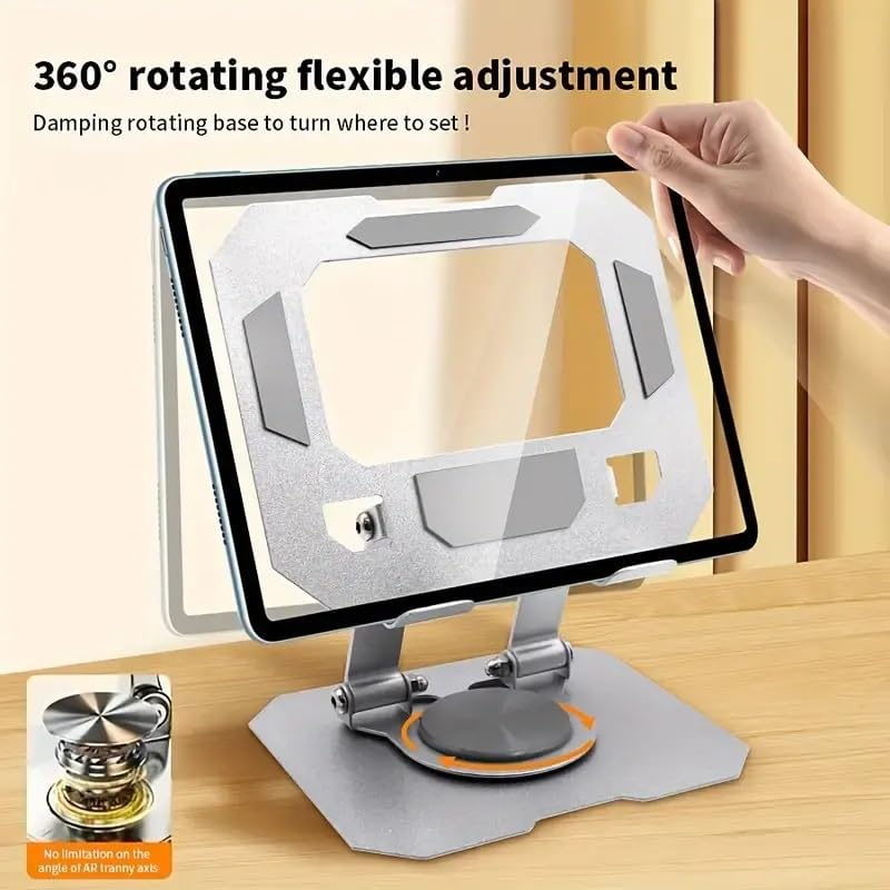 360 Rotating Aluminium Tablet & Mobile Stand Holder Adjustable Desktop Phone Stand