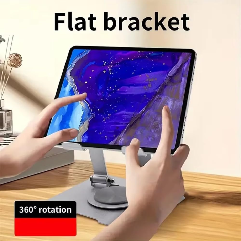 360 Rotating Aluminium Tablet & Mobile Stand Holder Adjustable Desktop Phone Stand