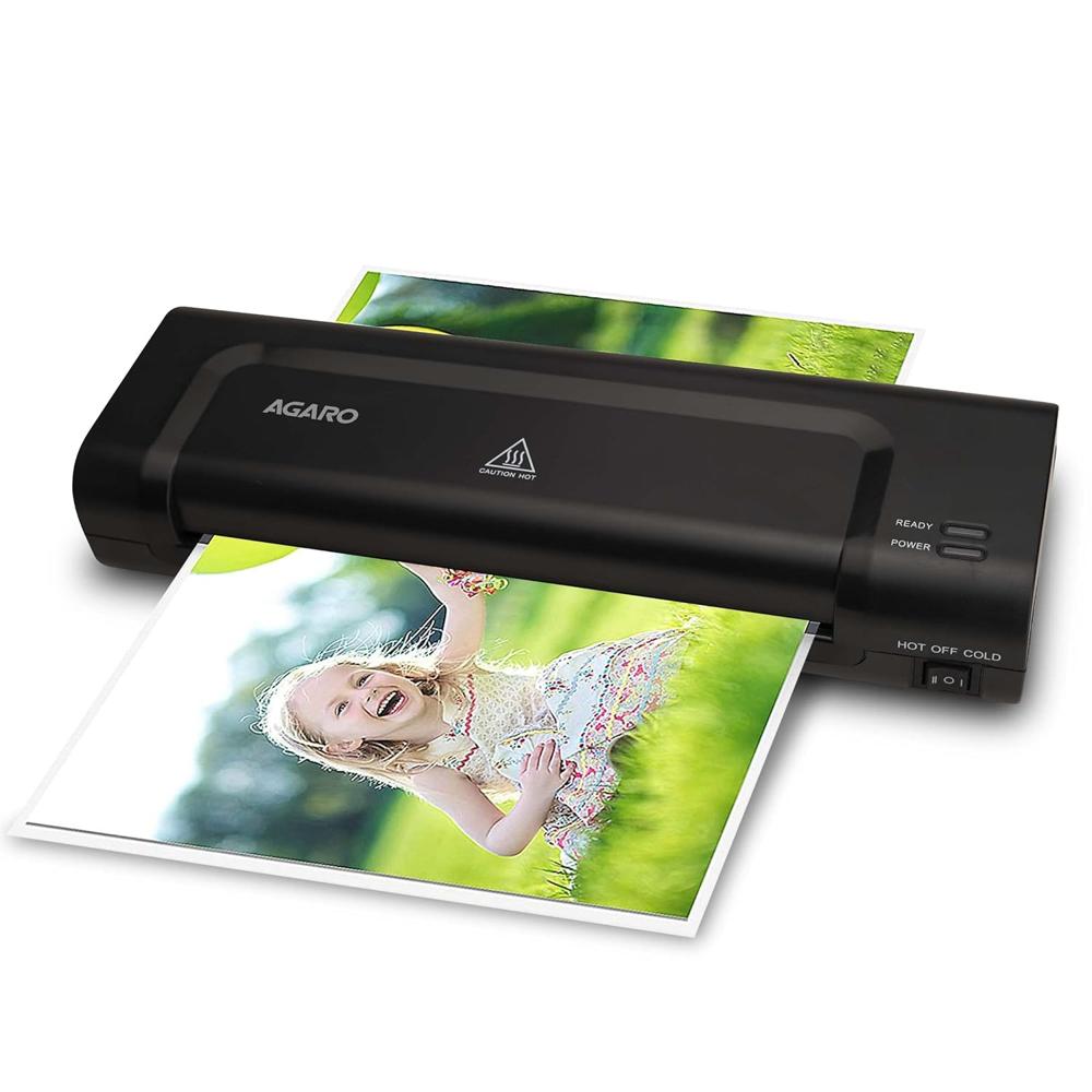 AGARO Icon A4 Lamination Machine with Jam Release Button Supports Hot and Cold Lamination, Fully Automatic, Laminator Machine, and Ideal for Photos, Documents & ID Cards, Black  33629