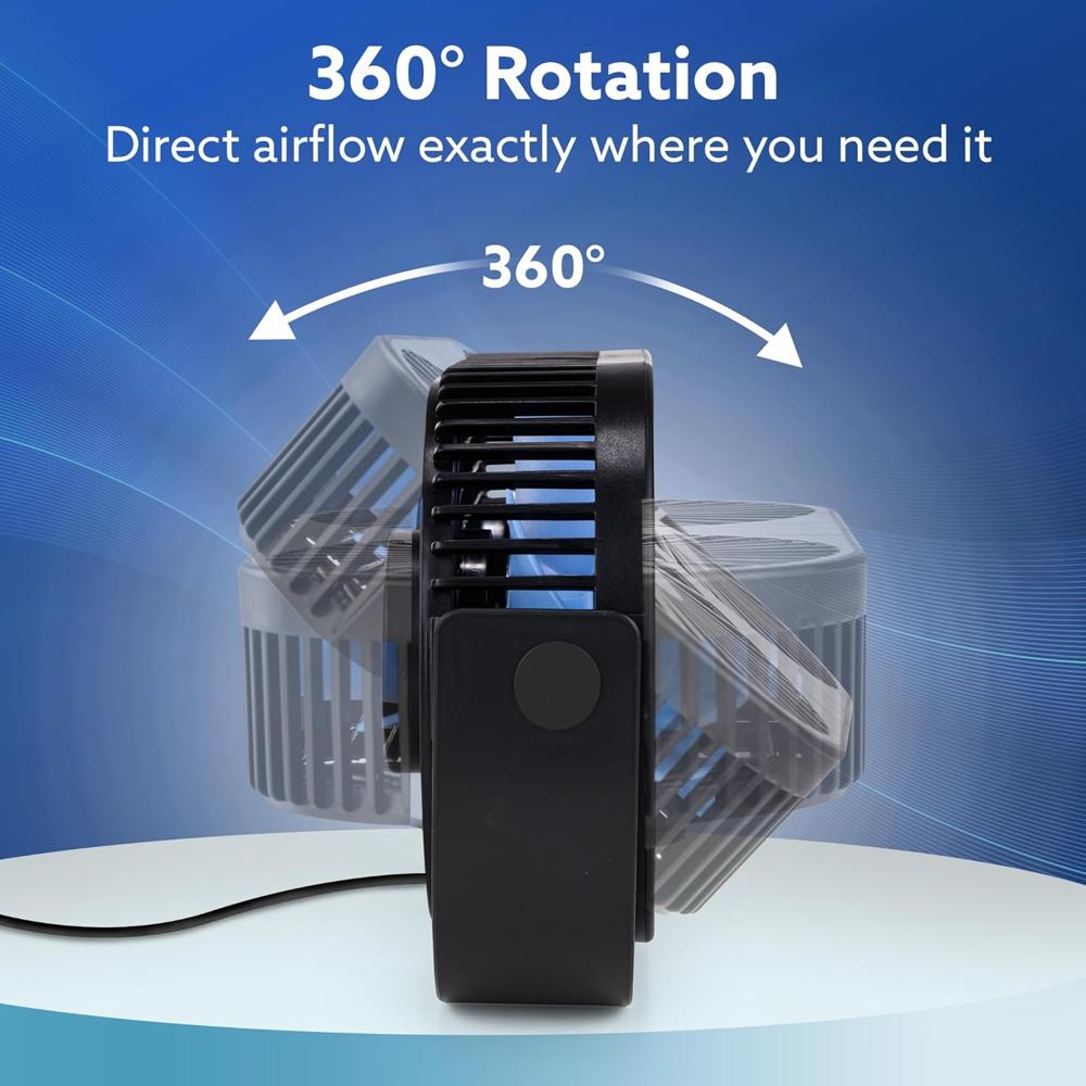AGARO Signify USB Desk Twin Fan, Portable Table Cooling Fan with 3 Speed Wind, USB Powered, Dual Mode, Quiet Aromatherapy Table Desk Fan, Home, Office 34263