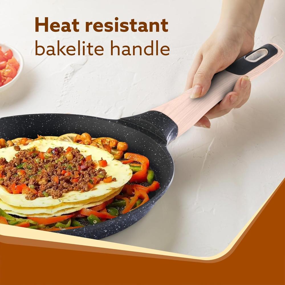 AGARO Imperial Granite Non Stick Tawa, 28 cm, Cast Aluminium Body, Tawa for Dosa/Paratha/Omlette, Gas & Induction Compatible  34175